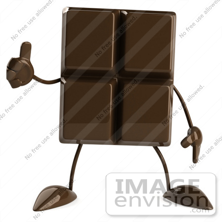 #50717 Royalty-Free (RF) Illustration Of A 3d Milk Chocolate Bar Mascot Holding His Thumb Up by Julos