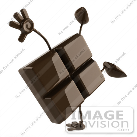 #50721 Royalty-Free (RF) Illustration Of A 3d Milk Chocolate Bar Mascot Doing A Hand Stand by Julos
