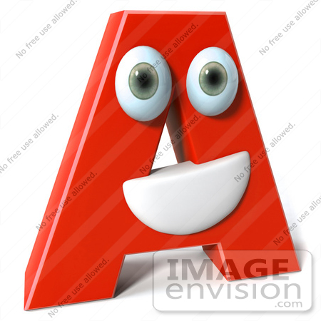 #50901 Royalty-Free (RF) Illustration Of A 3d Red Character Letter A by Julos