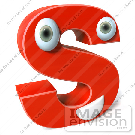 #50913 Royalty-Free (RF) Illustration Of A 3d Red Character Letter S by Julos