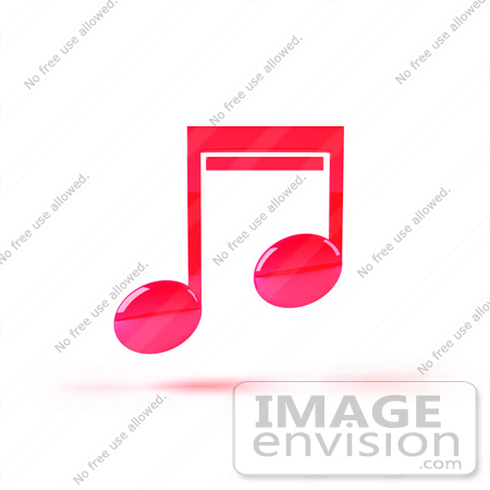 #51662 Royalty-Free (RF) Illustration Of A Neon Pink 3d Music Note - Version 1 by Julos
