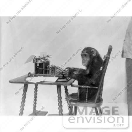 #5578 Chimpanzee Using Typewriter by JVPD