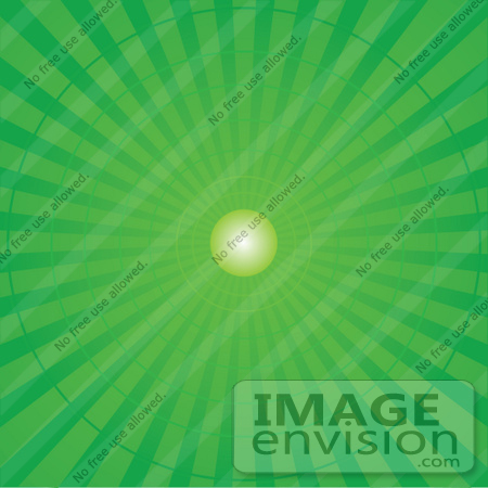 #56302 Royalty-Free (RF) Clip Art Illustration Of A Green Radial Burst Background Of Light Rays by pushkin