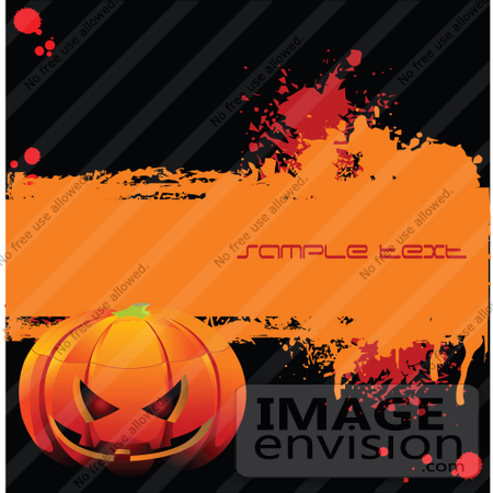 #56431 Royalty-Free (RF) Clip Art Illustration Of A Grungy Black And Orange Halloween Pumpkin Background, With Sample Text For Visual Purposes by pushkin