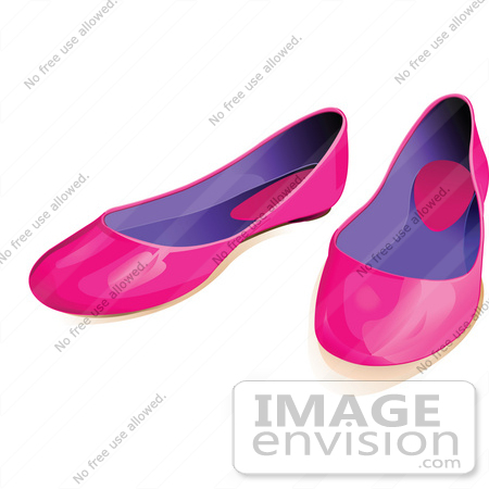 #56448 Royalty-Free (RF) Clip Art Illustration Of A Pair Of Pink And Purple Flat Shoes by pushkin
