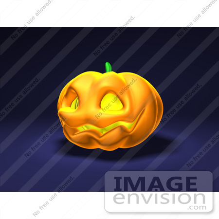 #60753 Royalty-Free (RF) Illustration Of A Smiling 3d Halloween Pumpkin - Version 2 by Julos