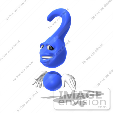 #61014 Royalty-Free (RF) Illustration Of A 3d Blue Question Mark Character - Pose 11 by Julos