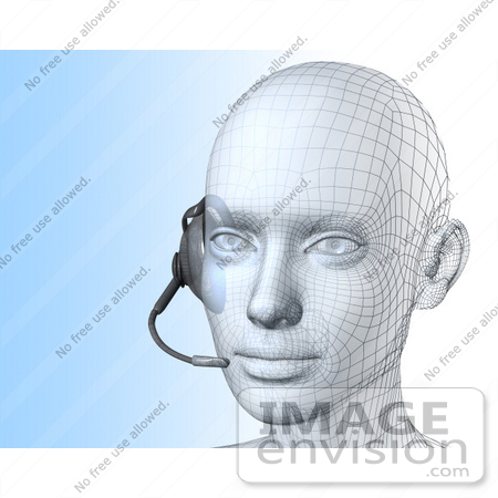 #61259 Royalty-Free (RF) Illustration Of A 3d Customer Service Representative Wearing A Headset - Version 3 by Julos