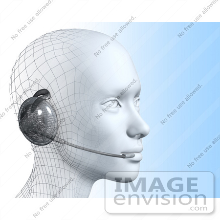 #61260 Royalty-Free (RF) Illustration Of A 3d Customer Service Representative Wearing A Headset - Version 4 by Julos
