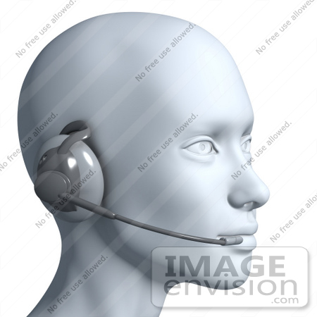#61282 Royalty-Free (RF) Illustration Of A 3d Customer Service Rep Wearing A Headset - Version 8 by Julos