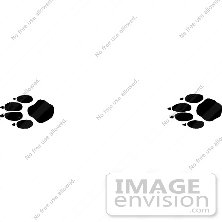 #61643 Clipart Of Timber Wolf Tracks In Black And White - Royalty Free Vector Illustration by JVPD