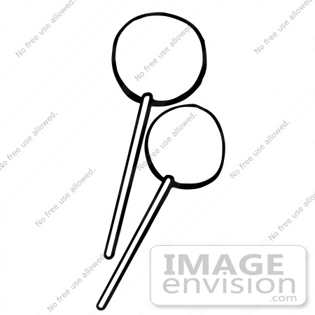 #61934 Clipart Of Lollipops In Black And White - Royalty Free Vector Illustration by JVPD