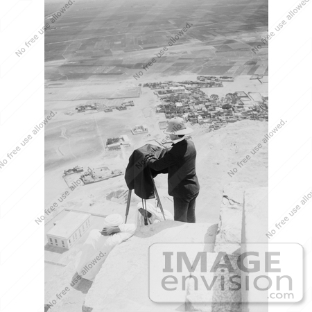 #6515 Photographer Setting Up Near the Top of the Great Pyramid by JVPD