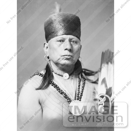 #7066 Stock Image of an Osage Native American Chief Called Bacon Rind by JVPD
