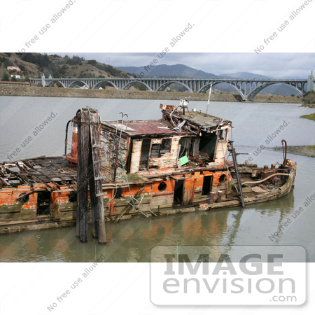 #727 Photograph of the Mary D Hume and the Patterson Bridge by Jamie Voetsch