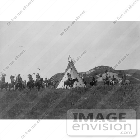 #7294 Stock Image: Sioux Indians Near a Tipi by JVPD