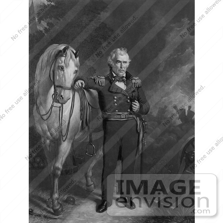 #7328 Image of Zachary Taylor With His White Horse by JVPD