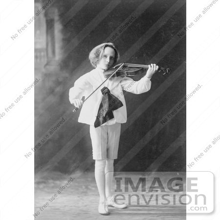 #7376 Stock Photograph of a Boy Playing a Violin by JVPD