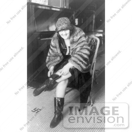 #7423 Stock Image of a Woman Hiding a Flask in Her Boot During Prohibition by JVPD