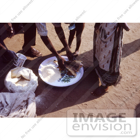 #7473 Picture of a Dry Food Distribution to an African Family at a Relief Camp During the Biafran War in Nigeria by KAPD