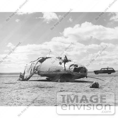 #7491 Stock Picture of a M2-F2 Crash on Rogers Dry Lake by JVPD