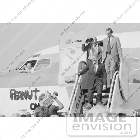 #7589 Picture of Jimmy Carter Leaving the Peanut One Plane by JVPD