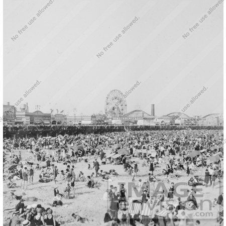 Photo of Crowded Coney Island Beach | #7828 by JVPD | Historical ...