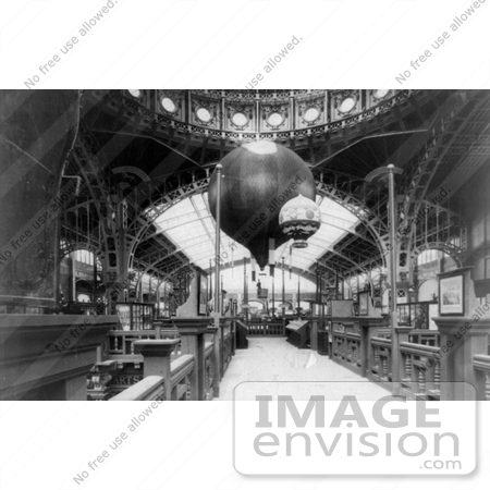 #8489 Picture of the Paris Exposition Building Interior With Balloons by JVPD