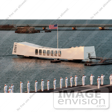 #8881 Picture of Sailors Passing the USS Arizona Memorial by JVPD