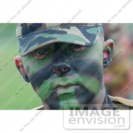 #8929 Picture of a Soldier With Face Paint by JVPD