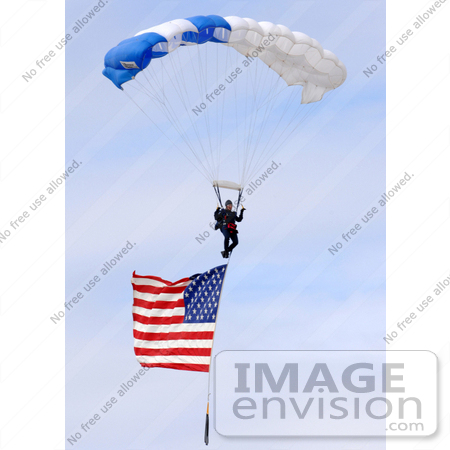 #9003 Picture of Parachuting With an American Flag by JVPD