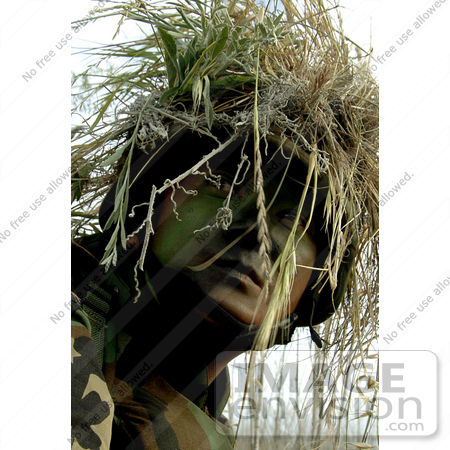 #9067 Picture of a Soldier in Full Camouflage by JVPD