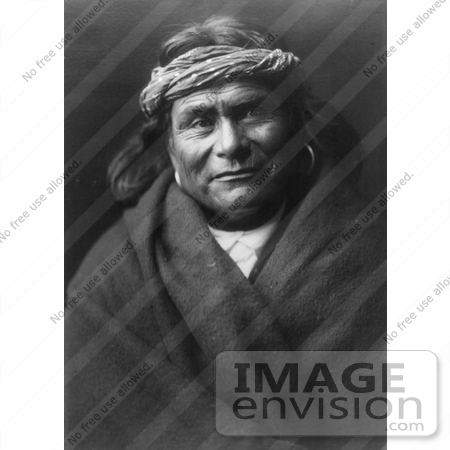 #9080 Picture of an Acoma Indian Man Wearing Headband by JVPD