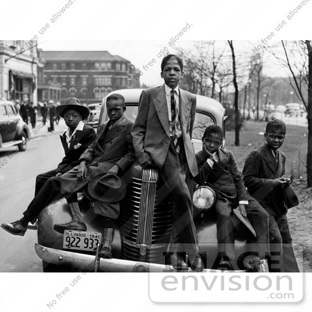 #9152 Image of African American Boys on a Car by JVPD