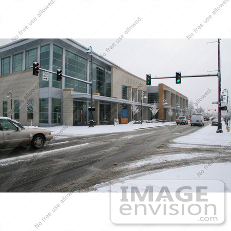 #958 Photography of Snowy Roads Beside the Medford, Oregon Library by Kenny Adams