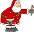 #12508 Santa Holding Candy Canes Clipart by DJArt