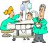 #13376 Nurse Assisting a Recovering Inpatient, Doctor Taking Notes Clipart by DJArt