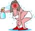 #13389 Sweaty Hot Woman Spraying Herself With Water Clipart by DJArt