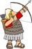 #14448 Roman Archer Soldier in Uniform, Sandals and Gold Helmet, Aiming a Bow and Arrow Clipart by DJArt