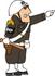 #14476 Military Police Officer in Uniform, Pointing and Holding a Club Clipart by DJArt