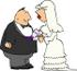 #14574 Caucasian Bride and Groom Couple Getting Married Clipart by DJArt