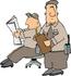 #14818 Two Caucasian Guard Men at Work Clipart by DJArt