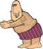 #14887 Hairy Caucasian Man in Swimming Trunks Clipart by DJArt