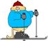 #16661 Fat Orange Cat Skiing Clipart by DJArt