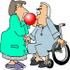 #17692 Respiratory Therapist Assiting a Senior Patient Man With a Balloon Test Clipart by DJArt