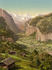 #17970 Picture of Staubbach Falls in Lauterbrunnen Valley and Breithorn Mountain From Wengen, Switzerland by JVPD