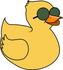#18378 Yellow Duck Wearing Sunglasses Clipart by DJArt