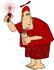 #18905 Sweaty Man in Red, Sipping a Drink on a Hot Summer Day Clipart by DJArt