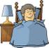 #18912 Little Boy Sound Asleep, Tucked Into Bed Clipart by DJArt