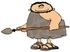 #19109 Cave Man Holding a Spear Weapon Clipart by DJArt